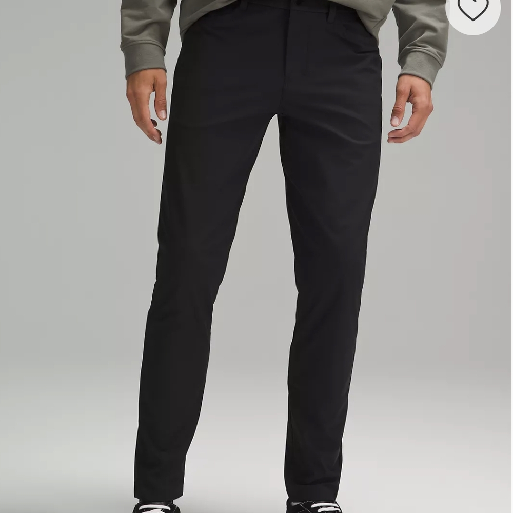 Lululemon ABC Men's Stretch Nylon Black Slim Fit 5 Pocket Pants Size 32 NWOT